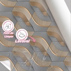 Papel De Parede 3d Auto Adesivo Geométrico Faixas Abstratas E