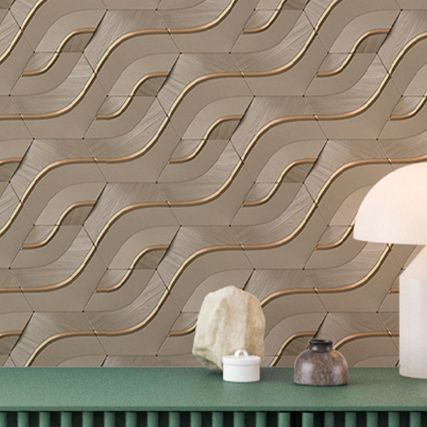 Papel De Parede 3d Auto Adesivo Geométrico Faixaslabirinto Ab