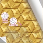 Papel De Parede 3d Auto Adesivo Geométrico Hexagono Ondas Dou