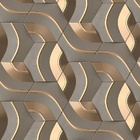 Papel De Parede 3d Auto Adesivo Geométrico Labirinto Fio Dour