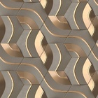 Papel De Parede 3d Auto Adesivo Geométrico Labirinto Fio Dour