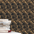 Papel De Parede 3d Auto Adesivo Geométrico Ondas Pretas E Bro