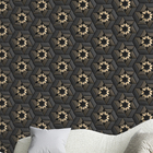 Papel De Parede 3d Auto Adesivo Geométrico Preto E Dourado Vi