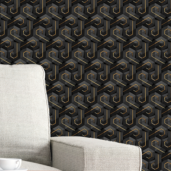 Papel De Parede 3d Auto Adesivo Geométrico Tijolinho Letra P