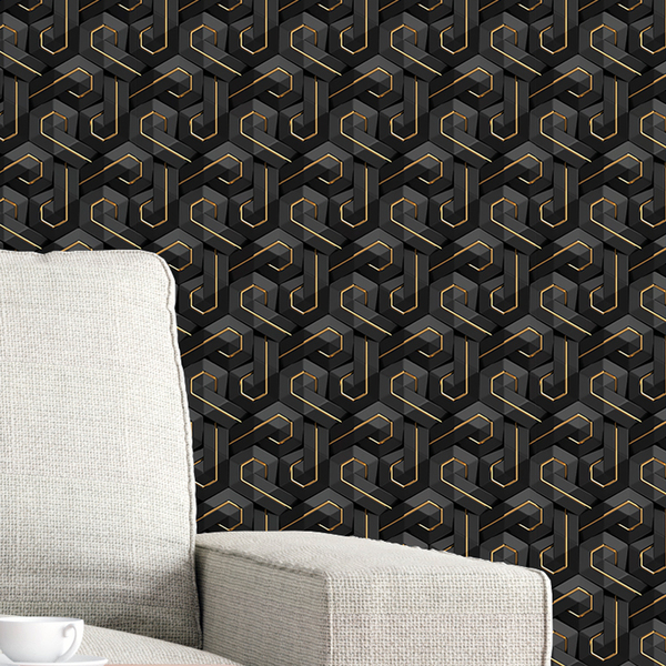 Papel De Parede 3d Auto Adesivo Geométrico Tijolinho Letra P