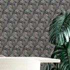 Papel De Parede 3d Auto Adesivo Geométrico Tijolinho Letra P