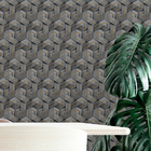 Papel De Parede 3d Auto Adesivo Geométrico Tijolinho Letra P