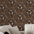 Papel De Parede 3d Auto Adesivo Geométrico Triangulo Marrom E