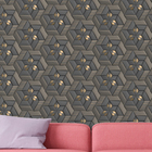 Papel De Parede 3d Auto Adesivo Geométrico Triangulos Preto E