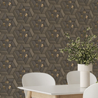 Papel De Parede 3d Auto Adesivo Geométrico Triangulos Preto E