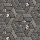 Papel De Parede 3d Auto Adesivo Geométrico Triangulos Preto E