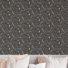 Papel De Parede 3d Auto Adesivo Geométrico Triangulos Preto E