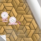 Papel De Parede 3d Auto Adesivo Lavavel Geométrico Dourado Mo