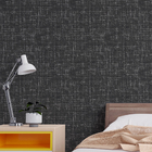 Papel De Parede 3d Auto Colante Efeito Tecido Linho Cinza Esc