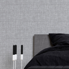 Papel De Parede 3d Auto Colante Efeito Tecido Linho Cinza Rea