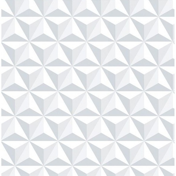 Papel De Parede 3d Branco Geométrico Adesivo Lavável 1mx50cm