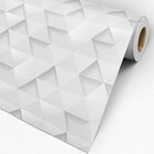 Papel De Parede 3d Com Detalhe De Sombra Cinza E Branco 2,5m