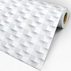 Papel De Parede 3d Com Efeito De Sombras Em Tons Cinza 10,0m