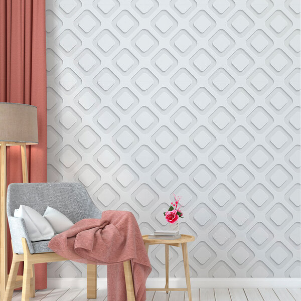 Papel De Parede 3d Cubos Diagonal Pequeno-60x300cm