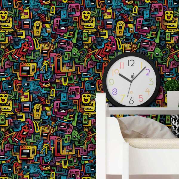 Papel De Parede 3d Desenho Abstrato Moderno Cartoon Decorativ