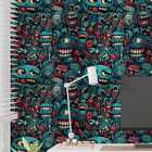 Papel De Parede 3d Desenho Arte Gamer Colorida Auto Adesivo C