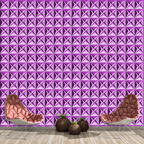 Papel De Parede 3d Em Tons De Roxo Claro E Escuro 10,0m