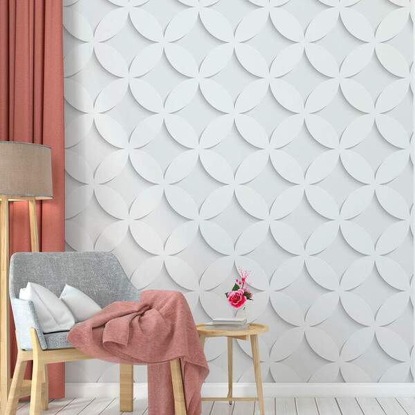 Papel De Parede 3d Floral Estrelas-60x300cm