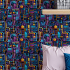 Papel De Parede 3d Grafite Abstrato Tribal Desenho Colorido C