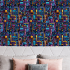 Papel De Parede 3d Grafite Abstrato Tribal Desenho Colorido C