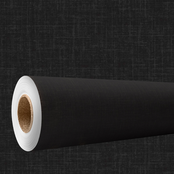 Papel De Parede 3d Lavavel Efeito Tecido Linho Preto Texturiz