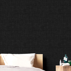 Papel De Parede 3d Lavavel Efeito Tecido Linho Preto Texturiz