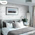 Papel De Parede 3d Pedra Canjiquinha Filete Branco 12m