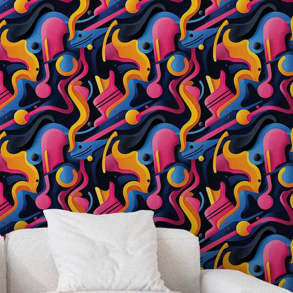 Papel De Parede 3d Pintura Arte Gamer Moderna Abstrata Decora