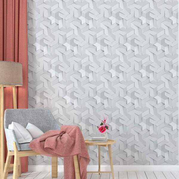 Papel De Parede 3d Varios Polígonos Pequenos-60x300cm