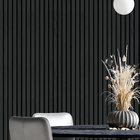 Papel De Parede  Estilo Ripado De Madeira Dark 6m