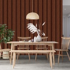 Papel De Parede  Estilo Ripado De Madeira Mogno 15m