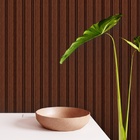 Papel De Parede  Estilo Ripado De Madeira Mogno 3m