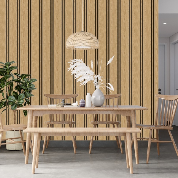 Papel De Parede  Estilo Ripado De Madeira Pinus 15m