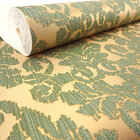 Papel De Parede  Importado Vinilico Verde Arabesco