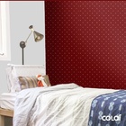 Papel De Parede  Lavável Bolas Rosas De Fundo Bordô 12m