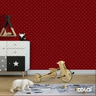 Papel De Parede  Lavável Bolas Rosas De Fundo Bordô 12m