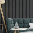 Papel De Parede  Ripado De Madeira Fina Dark Sala 12m