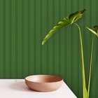 Papel De Parede  Ripado De Madeira Verde Escuro 18m