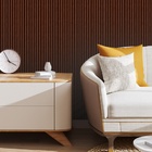 Papel De Parede  Ripado Fino De Madeira Tipo Mogno 3m