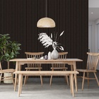 Papel De Parede  Ripado Fino Estilo Madeira Tabaco 12m