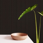 Papel De Parede  Ripado Fino Estilo Madeira Tabaco 3m