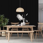 Papel De Parede  Ripado Largo Amadeirada Cor Dark 15m