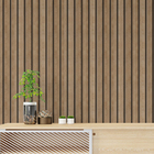 Papel De Parede  Ripado Largo Estilo Madeira Carvalho 18m