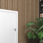 Papel De Parede  Ripado Largo Estilo Madeira Carvalho 6m