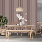 Papel De Parede  Ripado Largo Madeira Marrom Claro 9m